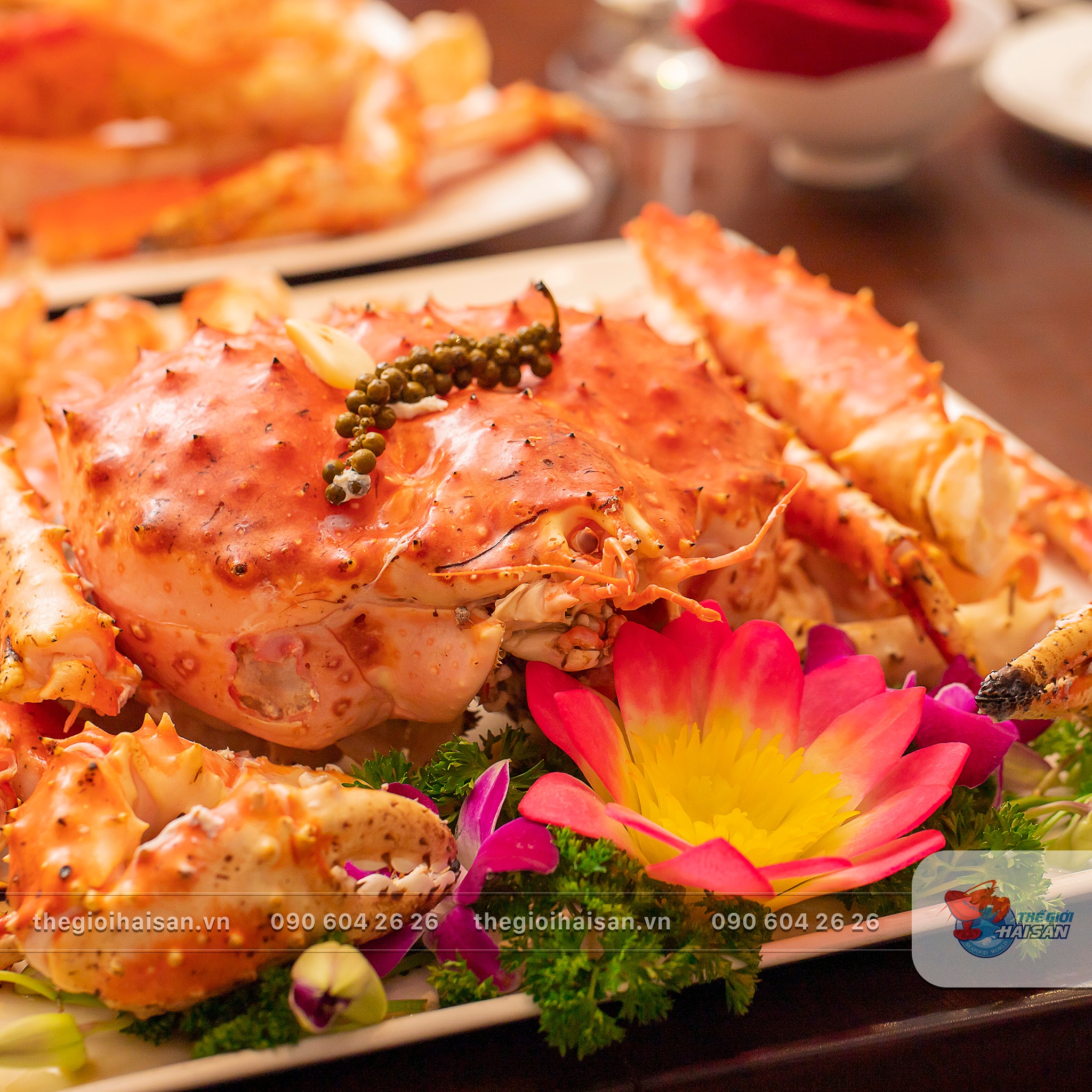 King crab is beautifully cooked and decorated at the No.1 seafood restaurant in Hanoi