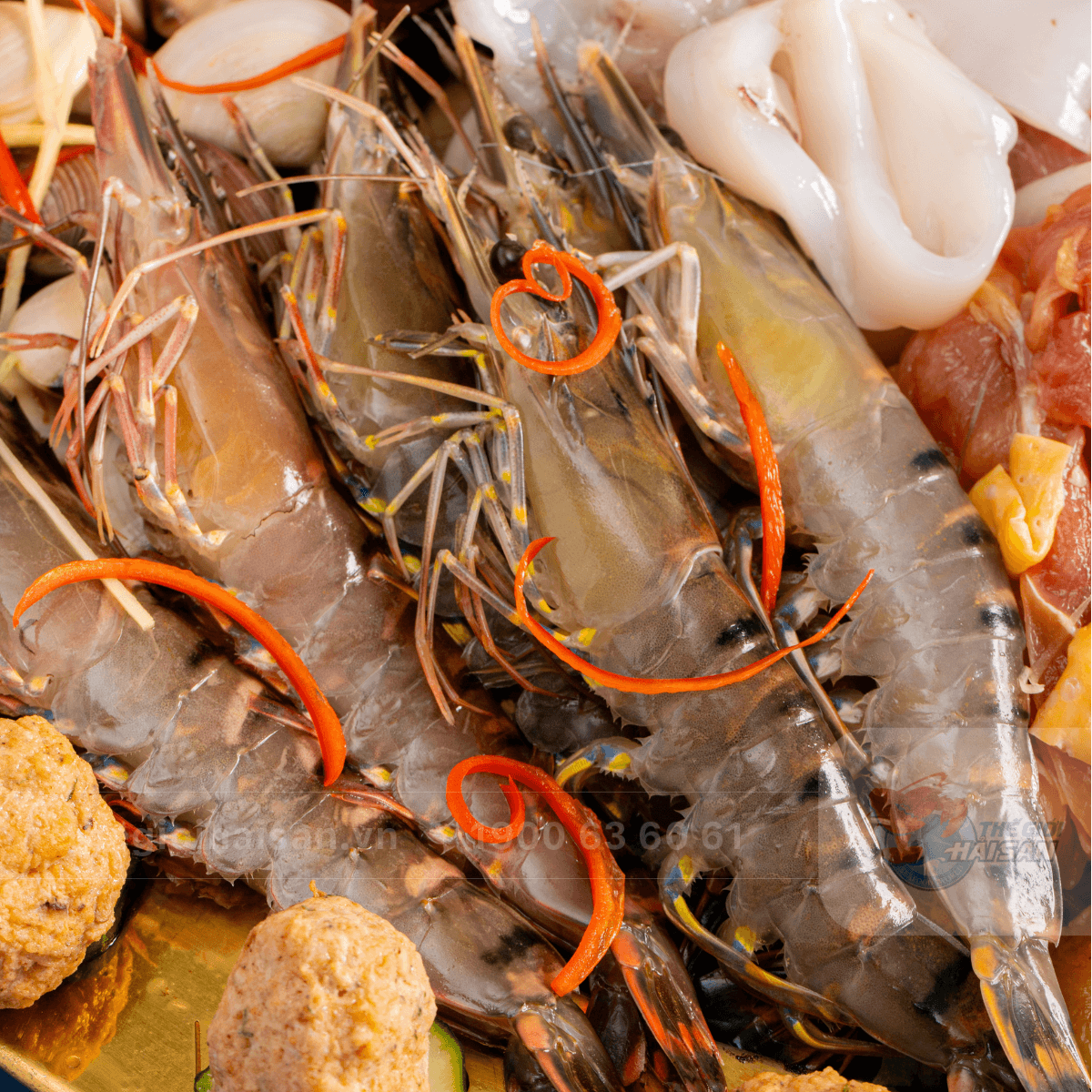 Tôm sú tươi ngon nhúng lẩu