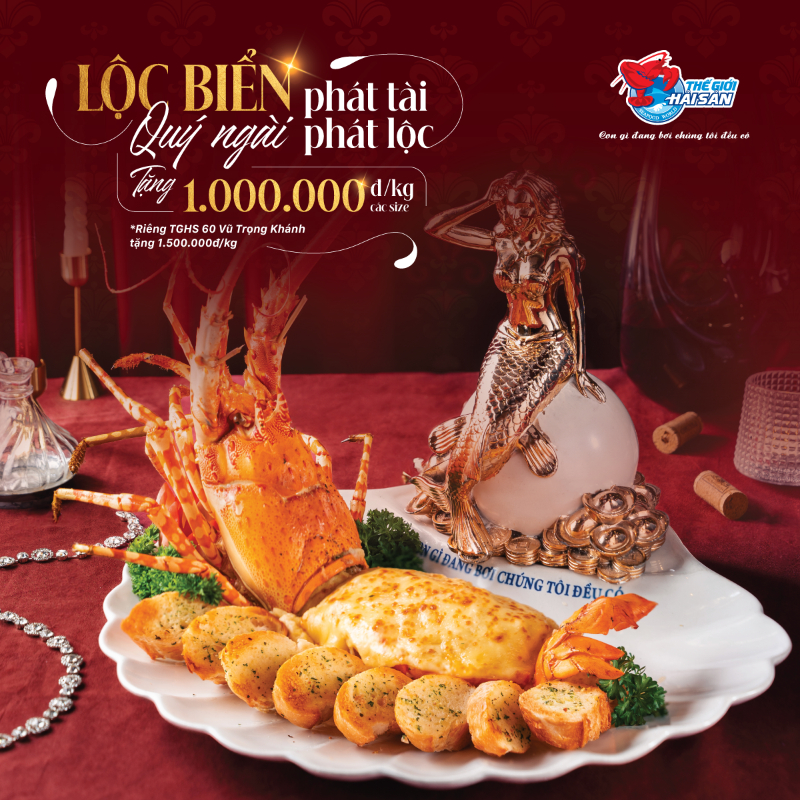 Tôm hùm bông - Lộc biển phát tài được ưu đãi tại Thế Giới Hải Sản