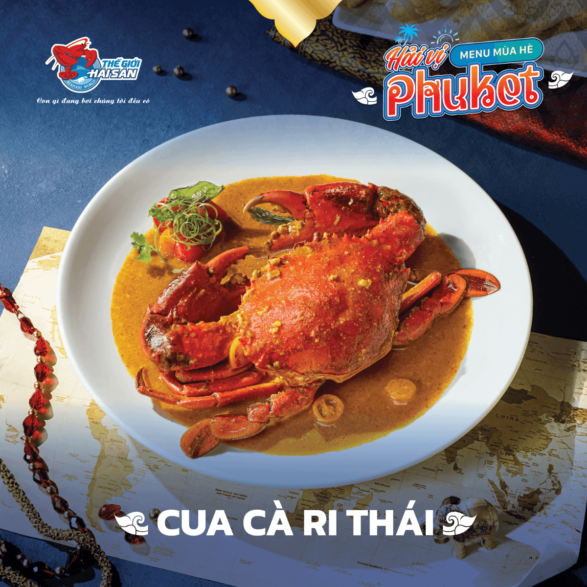 Cua Cà Ri Thái - Hương vị hấp dẫn trong menu mùa hè Thế Giới Hải Sản